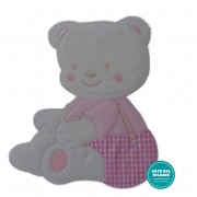 Iron-on Embroidery Sticker - Pink Teddy Bear